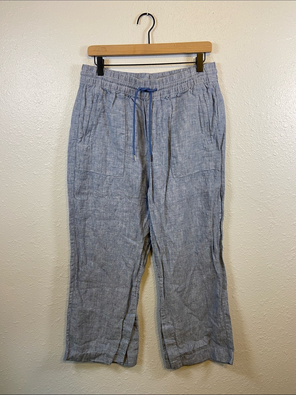 Athleta Athleisure 100% Linen Retreat Linen High Rise Wide Leg Pants Size 10/P